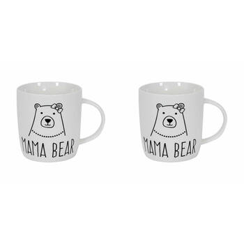 2PK Annabel Trends Coffee Mug Mama Bear Milk/Tea Cup w/ Handle - White