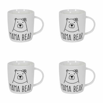4PK Annabel Trends Coffee Mug Mama Bear Milk/Tea Cup w/ Handle - White
