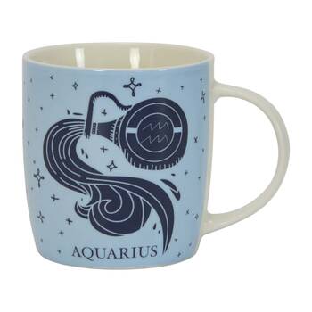Annabel Trends Coffee Mug Zodiac Aquarius 350ml Cup w/ Handle - Blue