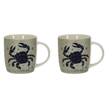 2PK Annabel Trends Coffee Mug Zodiac Cancer 350ml Cup w/ Handle - Brown