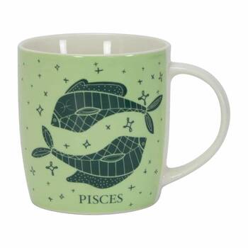 Annabel Trends Coffee Mug Zodiac Pisces 350ml Cup w/ Handle - Green