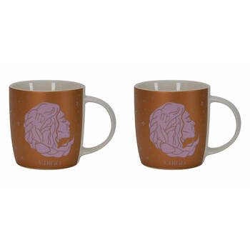 2PK Annabel Trends Coffee Mug Zodiac Virgo 350ml Cup w/ Handle - Orange