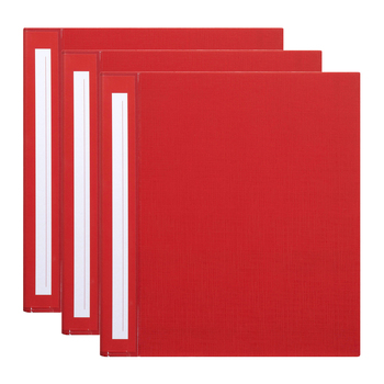 3PK Marbig Deluxe PE 38mm 2D-Ring Binder A4 File Organiser - Red