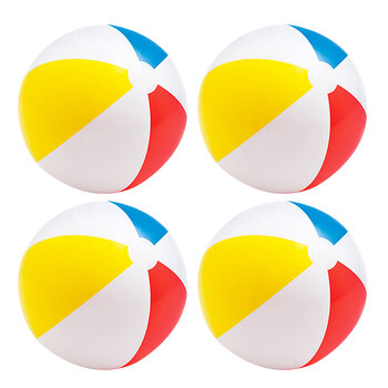 4x Intex Inflatable 51cm Glossy Vinyl Panel Ball Swim Toy