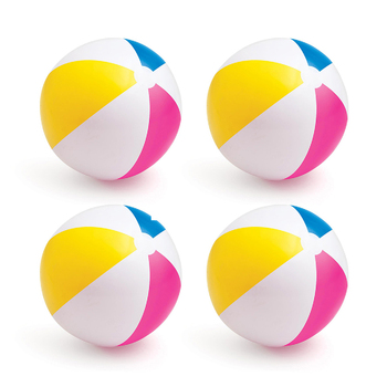 4PK Intex Glossy Panel 61cm Inflatable Beach Ball Kids/Children 3+