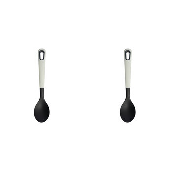 2PK eKu Upcycle Soft Grip Kitchen Solid Spoon - Caviar Black