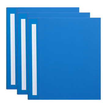 3PK Marbig Deluxe PE 50mm 2D-Ring Binder A4 File Organiser - Blue