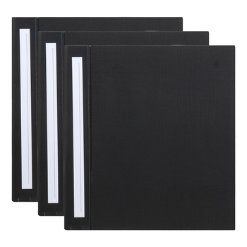 3PK Marbig Deluxe PE 50mm 2D-Ring Binder A4 File Organiser - Black