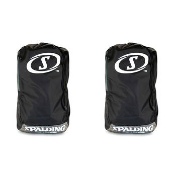 2PK Spalding Water Resistant Adult Sackpack Sport Backpack w/ Drawstring Black