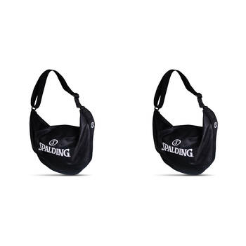 2PK Spalding Lightweight Mesh Basketball Shoulder Sporting Travel Bag Black