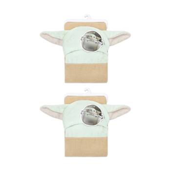 2PK Lucas Film Grogu Star Wars Hooded Childrens Towel 100% Cotton 90x90cm