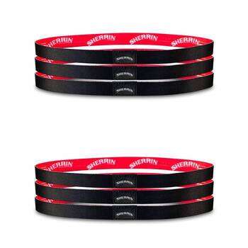 2x 3pc Sherrin Heathered Non-Slip Silicone Grip Hair Headbands Pack Black