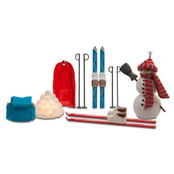 Lundby Dolls House Winter Ski Snowman Miniature Toy Decor Set 4y+