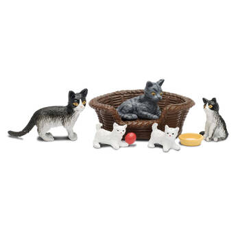 6pc Lundby Cat Family Animal Pet 1:18 Kids Dollhouse Miniature Toy 4y+