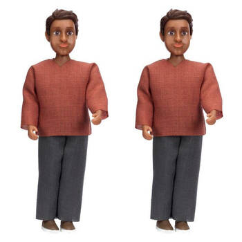 2PK Lundby Dolls House Nikki Dad 1:18 Miniature Figure Acessory Toy 3y+