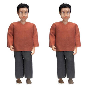 2PK Lundby Dolls House Jamie Dad 1:18 Miniature Figure Acessory Toy 3y+