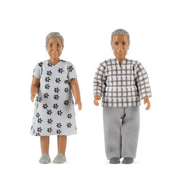 2pc Lundby Nikki Family Grandparents 1:18 Miniature Dollhouse Figure Toy 3y+