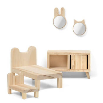 Lundby DIY Bedroom 1:18 Miniature Dollhouse Furniture Toy Set 3y+