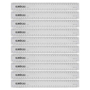10PK Celco 30cm Metric Ruler