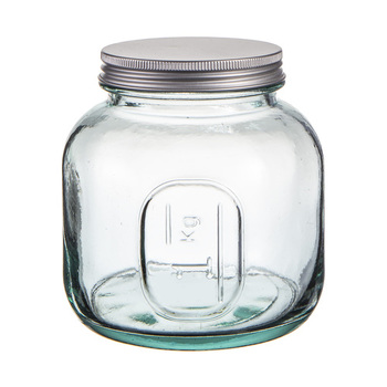 Ladelle Eco Recycled Rustico 1000ml Clear Storage Jar Bottle Glass Container