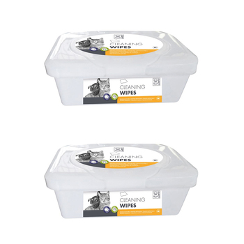 2x 80pc M-Pets 19x16cm Pet Dog/Puppy Cat Care Stain Cleaning Hygiene Wipes Towel