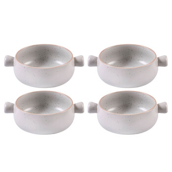 4PK Ladelle Nestle 20.4cm Round Stoneware Gratin Bowl - White