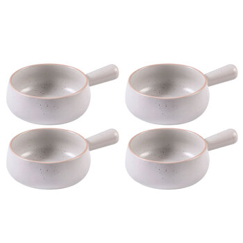 4PK Ladelle Nestle 22.8cm Round Stoneware Soup Bowl - White