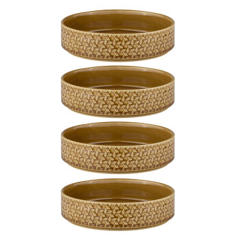 4PK Ladelle Heath 15cm Round Porcelain Serving Bowl - Caramel