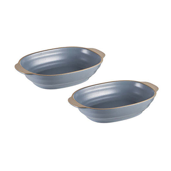 2pc Ladelle Clyde Forget-Me-Not Blue Oval Baking Dish
