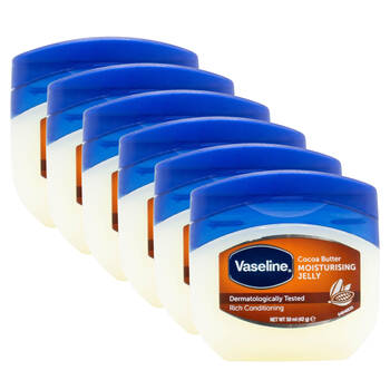 6PK Vaseline Moisturising Jelly Rich Conditioning Care Cocoa Butter 50ml