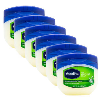 6PK Vaseline Aloe Soothing Jelly After Sun Moisturiser For All Skin Types 250ml