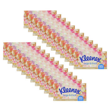 24x 80pc Kleenex 3-Ply Facial Tissues Large & Thick 30.5x19.5cm Disposable