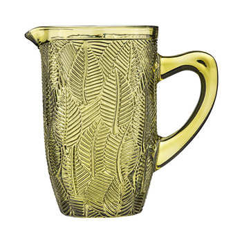Ladelle Areca Glass 20cm Jug Drinking Container - Olive