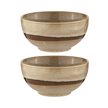 2PK Ladelle Haven Nibbles 13cm Porcelain Serving Dish Bowl - Caramel/Taupe
