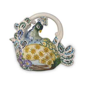 Blue Peacock Novelty Collectable Ceramic Themed Decorative Teapot 24cm
