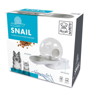 M-Pets 2800ml Snail Combi Cat/Kitten Pet Food & Water Dispenser