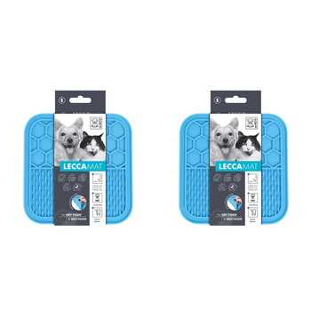 2x M-Pets Lecca 15cm Food Mat Cat/Dog Pet Pad Small - Blue