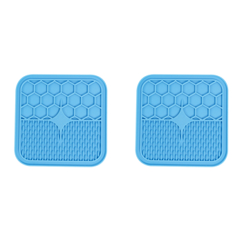 2x M-Pets Lecca 21cm Food Mat Cat/Dog Pet Pad Medium - Blue