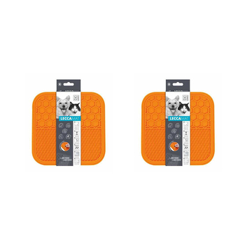 2x M-Pets Lecca 21cm Food Mat Cat/Dog Pet Pad Medium - Orange