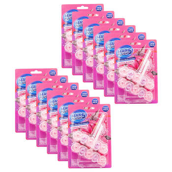12x 2pc Max Flush 5 Toilet Rim Block Cleaner 45g Tropical Blossom Antibacterial