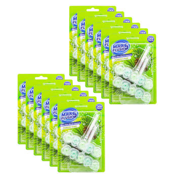 12x 2pc Max Flush 5 Toilet Rim Block Cleaner 45g Forest Pine Antibacterial