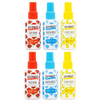 6PK Lumist 60ml Toilet Bowl Spray Seal Go Assorted Fragrance Odour Eliminator