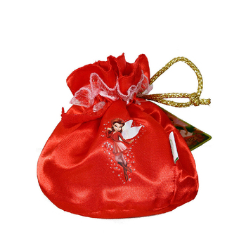 Disney Fairies Rosetta Satin Tote Bag w/ Drawstring Purse - Red