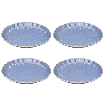4pc Ladelle Marguerite Stoneware Dinner Plate 27.2x27.2x3.2cm Powder Blue