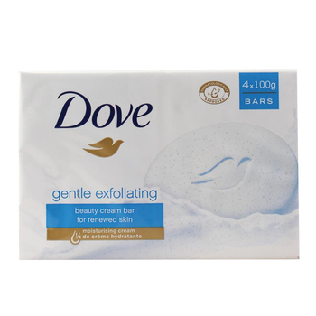 4x Dove 100g Soap Bars Gentle Exfoliating