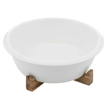 Ladelle Alto Oven To Table Porcelain/Acacia 27cm Pie Dish w/ Trivet White