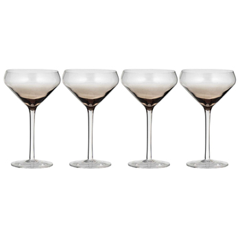 4PK Ladelle Prism 240ml Coupe Glass Drinkware Set - Noir