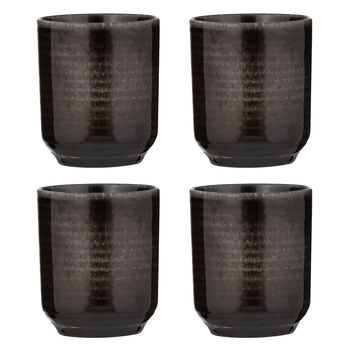 4PK Ladelle Melange Cornflower Stoneware 390ml/10cm Tumbler - Charcoal