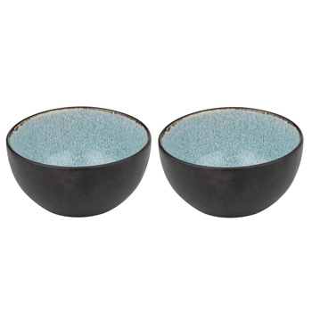 2PK Ladelle Fusion Stoneware Nibbles Bowl Round - Teal