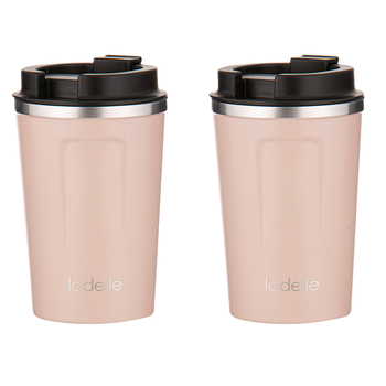2PK Ladelle Eco Culture Stainless Steel/PP 14cm/350ml Travel Mug - Alabaster